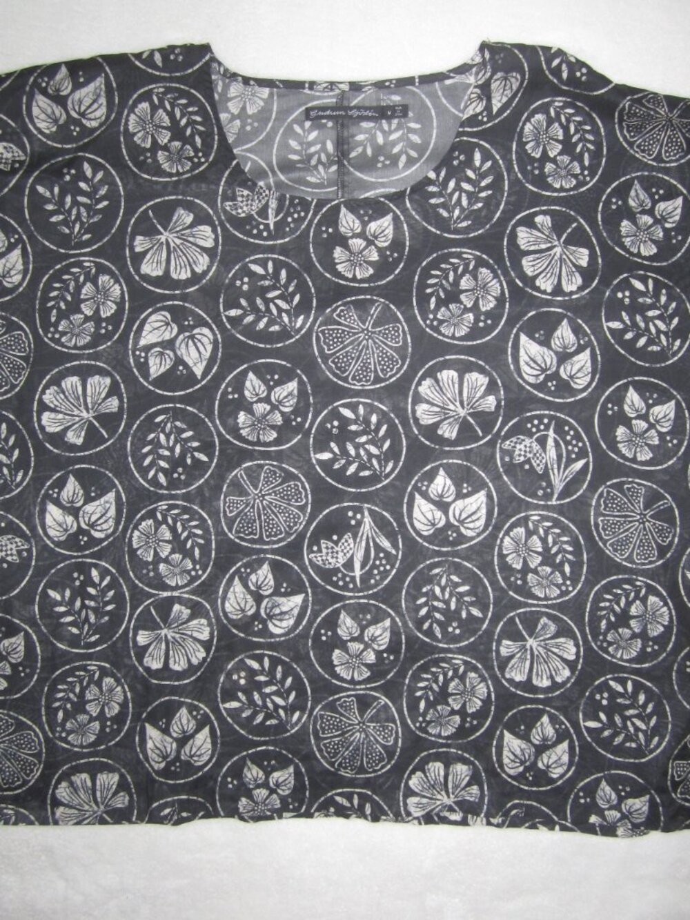 GUDRUN SJODEN Kimono Sleeve Fine Cotton Blouse Shirt Women's Medium Art-to Wear - Picture 4 of 12